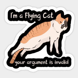 I'm a flying/hovering cat funny doodle cat t-shirt Sticker